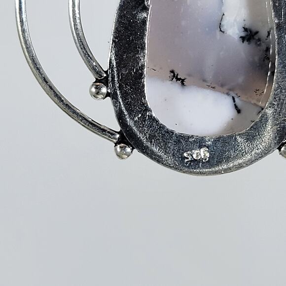 Handmade Pendant with Dendritic Opal & Smoky Quartz – Sterling Silver Setting - Picture 5 of 10